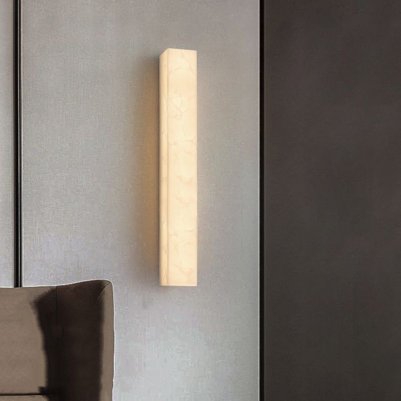 LED Modern Wall Sconce Linear Shape Vanity Lamp with Marble Shade