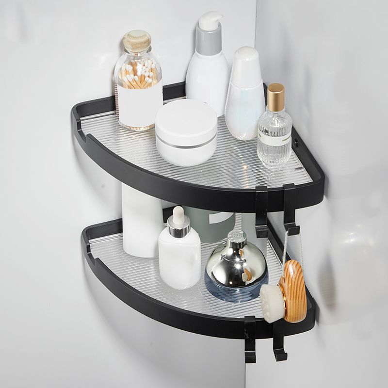 Modern Gold/Black 3 Piece Bathroom Accessory Set, Bath Shelf