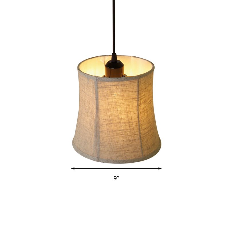 Flax de tambour de linge luminaire de pendentif tissu classique 1 lumière salon suspendu plafonnier plafond