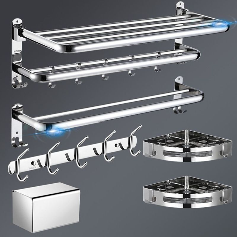 Modern Stainless Steel Bath Shelf Bathroom Accessories Hardware Set