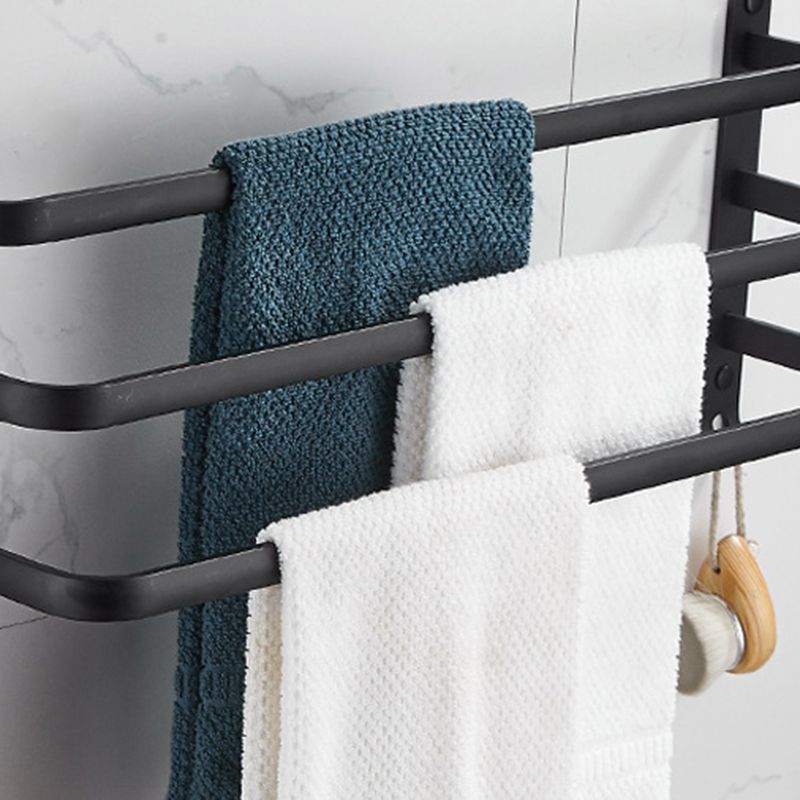 Modern Black Aluminum Bath Hardware Set Towel Bar Bathroom Hardware