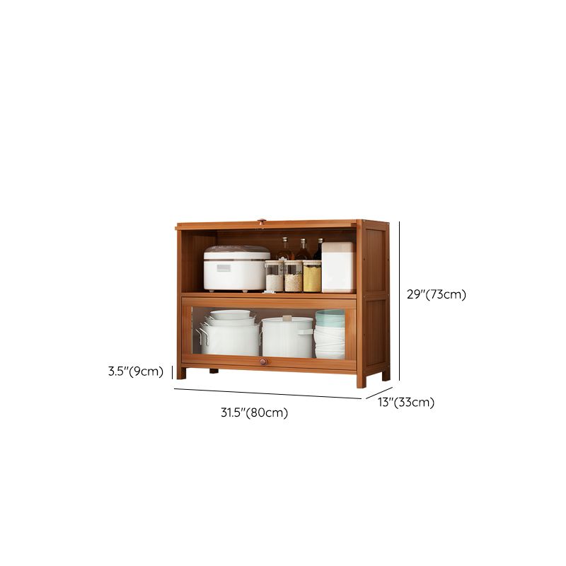 Brown Bamboo Kitchen Server Modern Dining Server for Living Room