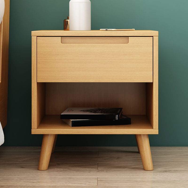 Wooden Bedside Cabinet Modern Minimalist Open Bedside Table with Legs