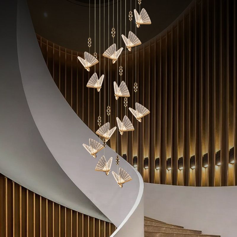 Modern Creative Style Butterfly Pendant Light Creative Acrylic Hanging Lamps for Living Room