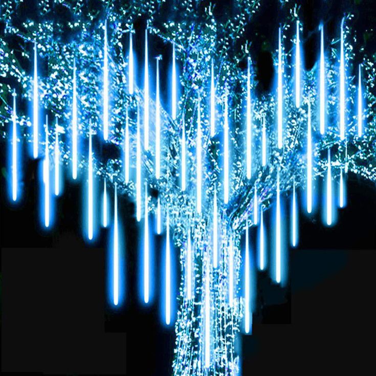 Meteor Shower Curtain String Lights Art Decor 8-Head Plastic LED Christmas Light