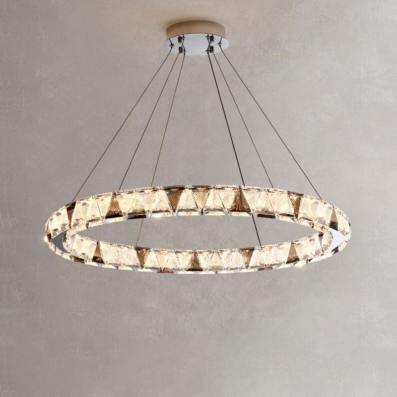 Crystal clair Round suscite de lampe minimaliste en or pour le foyer