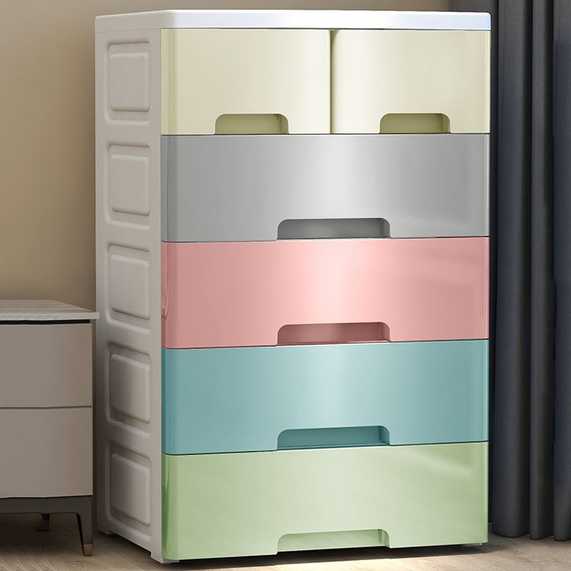 Contemporary Bedroom Armoire with Drawer Plastic Youth Armoire