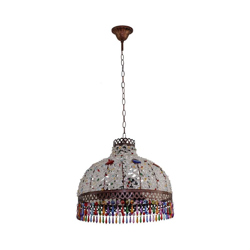 3/6 lampadine lampadari sospesi art deco cupola lampada a sospensione in metallo in bianco/beige/rosso per soggiorno, 14,5 "/17" /23,5 "W