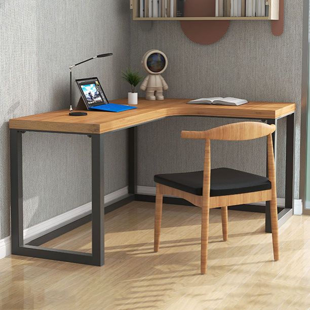 Solid Pinewood Home Writing Table Industrial L-Shape Office Table