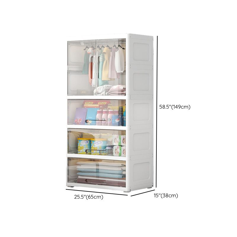 Contemporary Standard Kids Bookshelf in Plastic with Closed Back and Doors