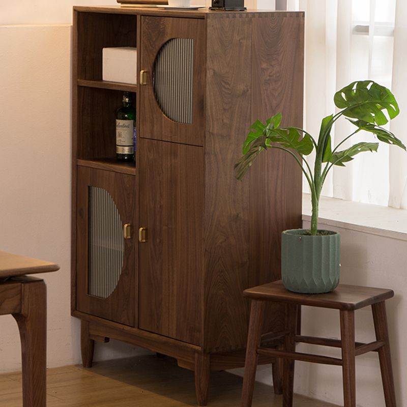 Solid Wood Cabinet Mid-Century Modern Standard Accent Cabinet with Doors