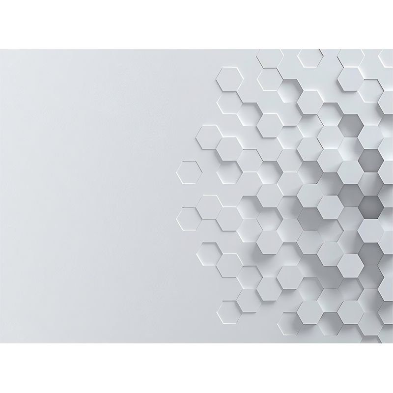 Original Grey 3D Print Hexagon Whole Mural Wallpaper for Coffee Shop and Bar Wall Decor