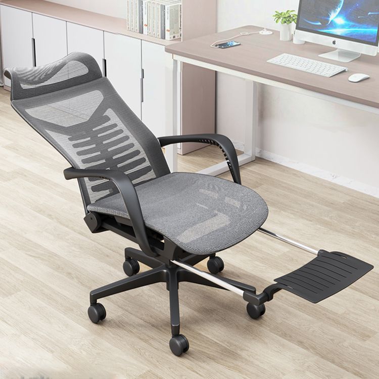 Fixed Arms Desk Chair Modern Adjustable Seat Height Ergonomic Chair with Wheels