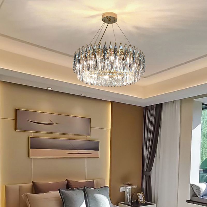 Géométrie de style contemporain Lumières de lustre 6 Lumières lisses de cristal Lumières