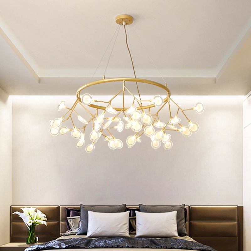 Sputnik Firefly Chandelier Lighting Minimaliste de salon acrylique LED PENDANT