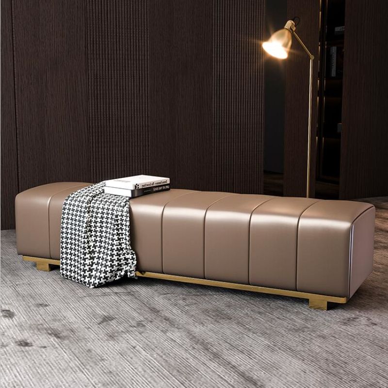 Rectangle Bedroom Bench Modern Metal Seating Bench with Upholstered