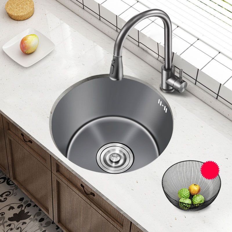 Modern Style Kitchen Sink Stainless Steel Round Shape Kitchen Sink