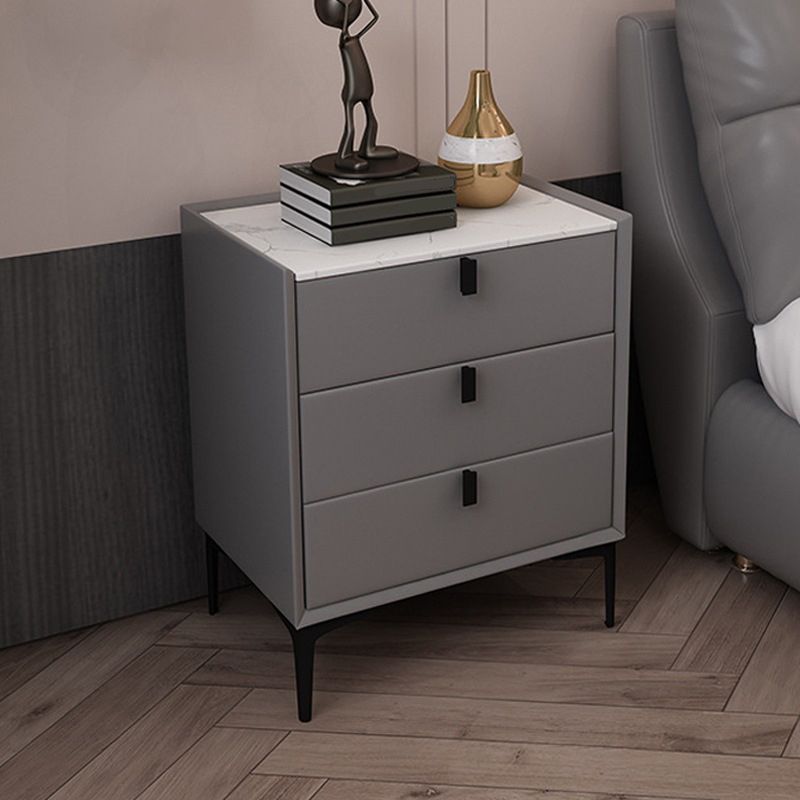 Modern 3 Drawers Bedside Cabinet Antique Finish Bed Nightstand