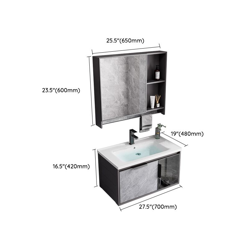 Metal Bathroom Sink Vanity Wall-Mounted Bathroom Vanity with Sink Included