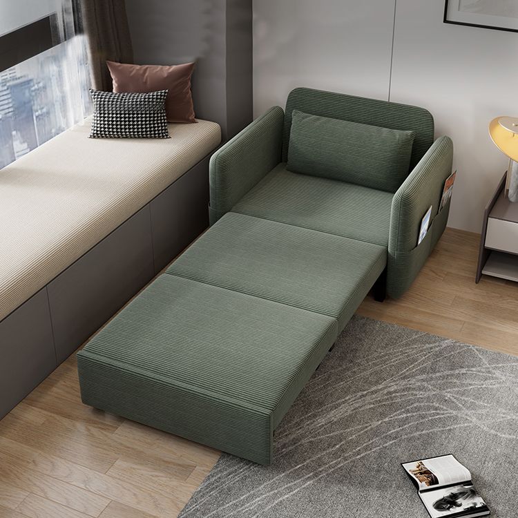 Scandinavian Green Futon Sleeper Sofa Pillow Back Futon and Mattress with Storage