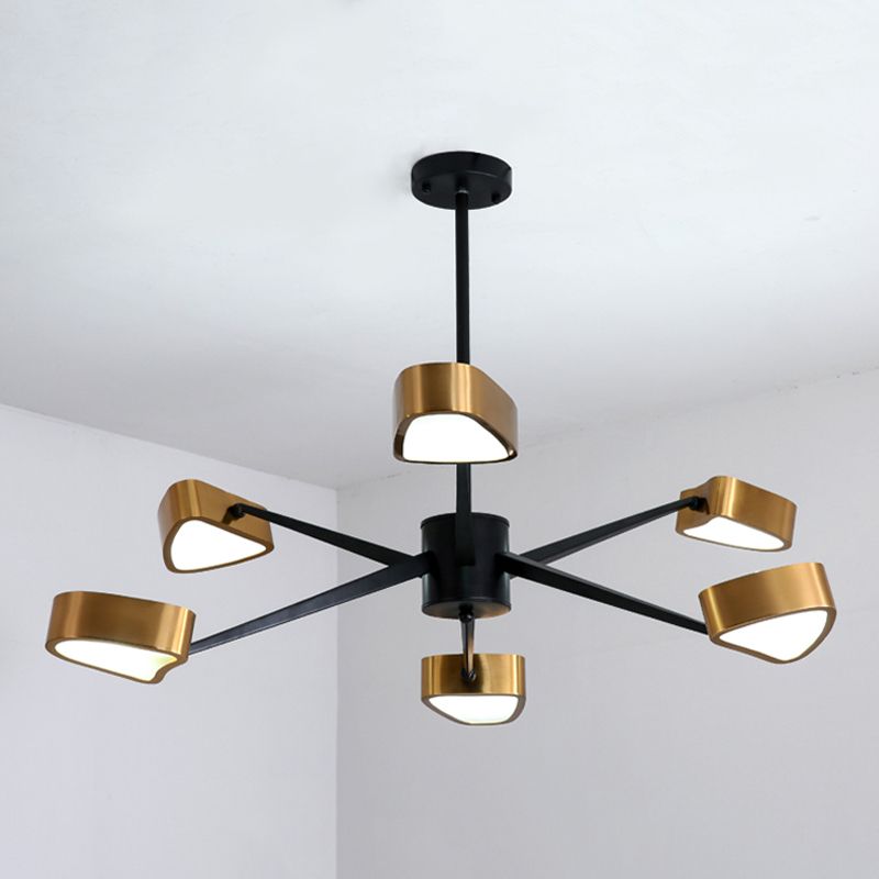 Postmodern Style Metal Chandelier Light Fixture Gold Geometry Shape Pendant Light