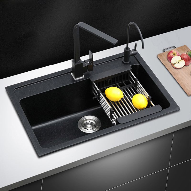 Contemporary Kitchen Sink Retangle Stainless Steel 3 Holes Drop-In Kitchen Sink