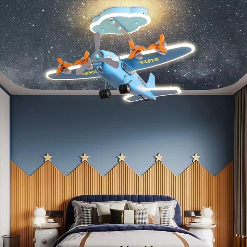 Metal Cartoon Semi Flush Mount Modern Flush Ceiling Light Fixture