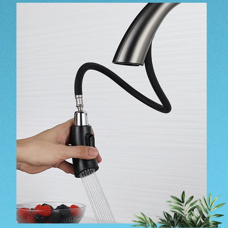 Contemporary Faucet Stainless Steel Single Handle High Arc Faucet for Kitchen