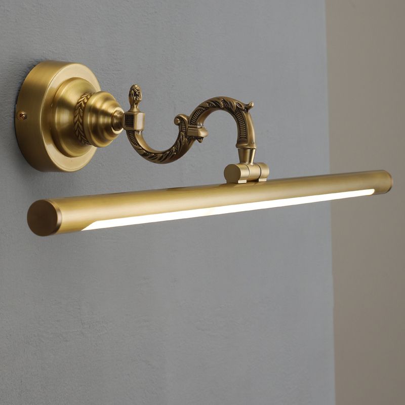 Mid Century Modern Cylinder Wall Mounted Light Fixture Copper 1 Light Wall Mount Lighting for Bathroom