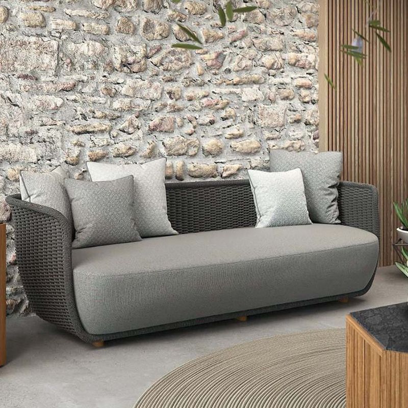 Tropical Teak Outdoor Patio Sofa with Water Resistant Cushion