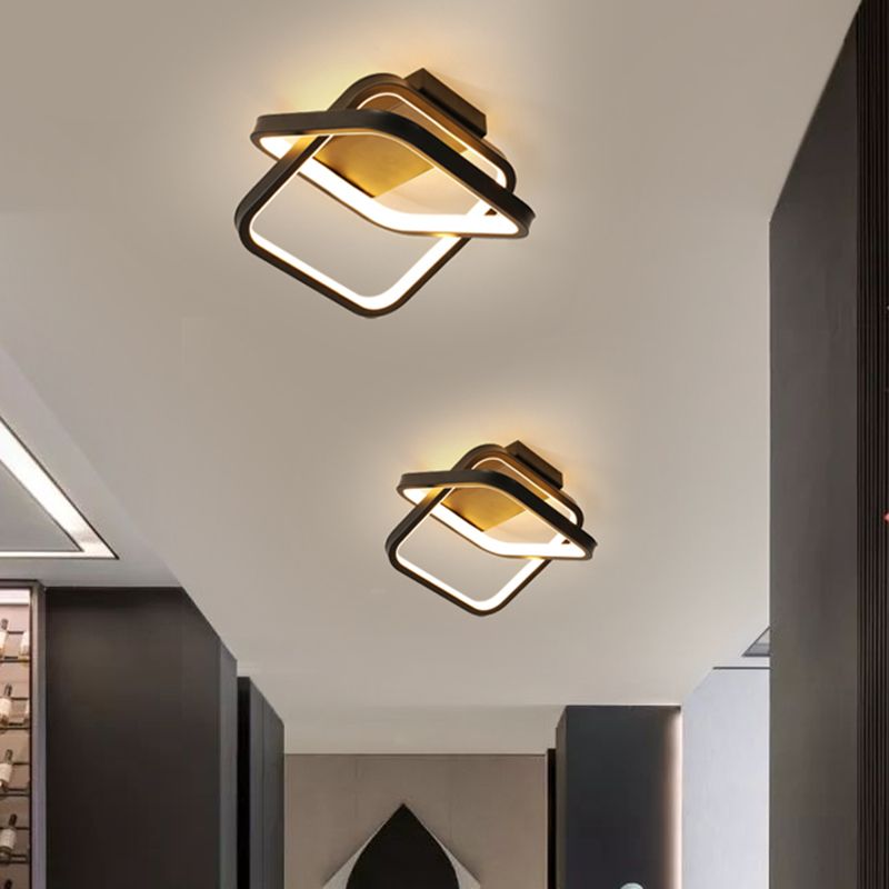 Lampada moderna di alluminio LED di illuminazione del soffitto del doppio rettangolo nero per il corridoio