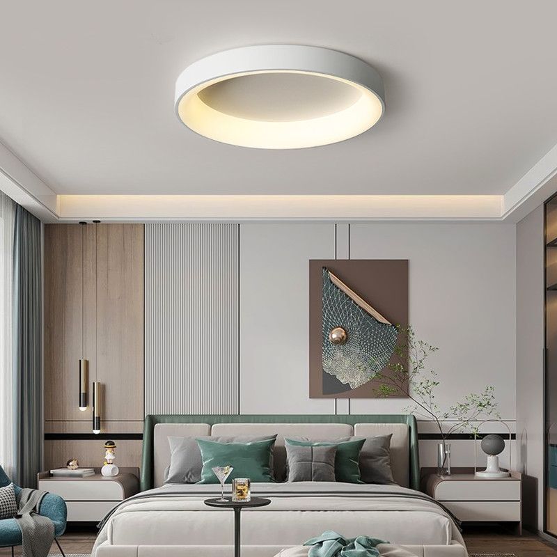 Single White Modernism LED Flush Mount Lighting Unique Ceiling Light for Bedroom