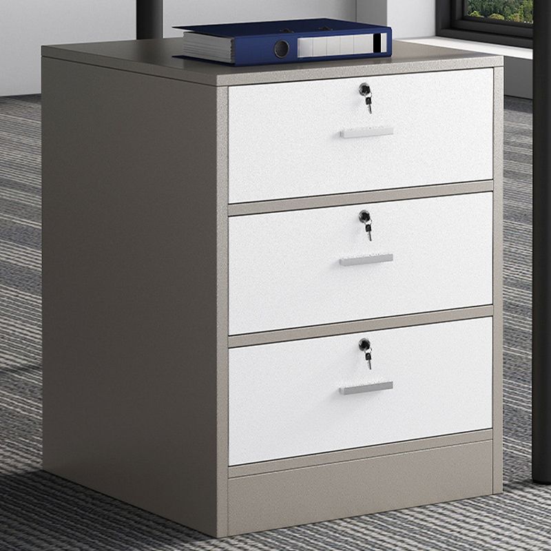 Leisure File Cabinet Color Block Wood Locking Drawers File Cabinet