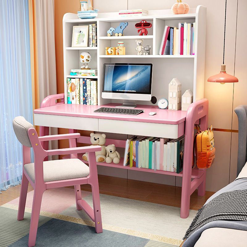 Wooden Kids Desk Writing Desk Adjustable Kids Desk with Drawer