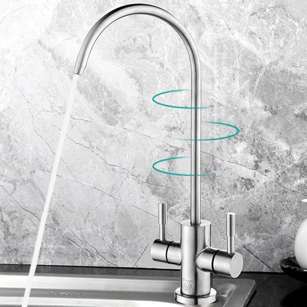 Modern Style Standard Kitchen Faucet Gooseneck 1-Hole Standard Kitchen Faucet