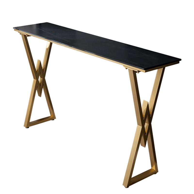 Traditional Luxury Bar Table Stone Rectangle Bar Table with Sled Base