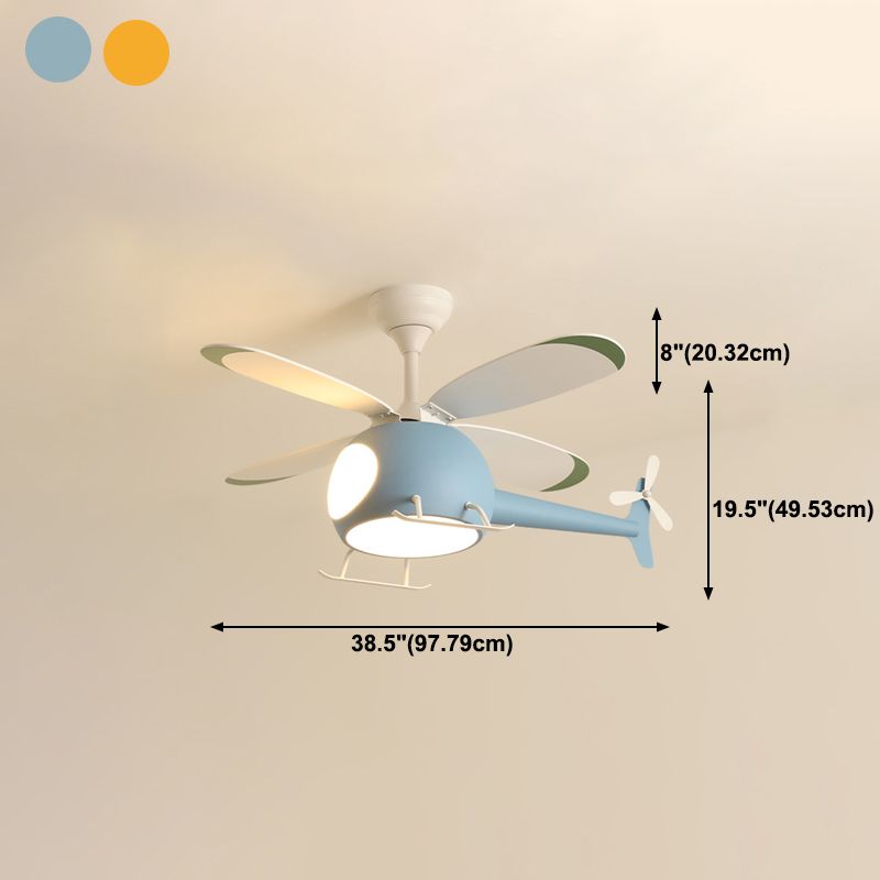 Plane Metal Ceiling Fan Lamp Modern LED Ceiling Mounted Lighting