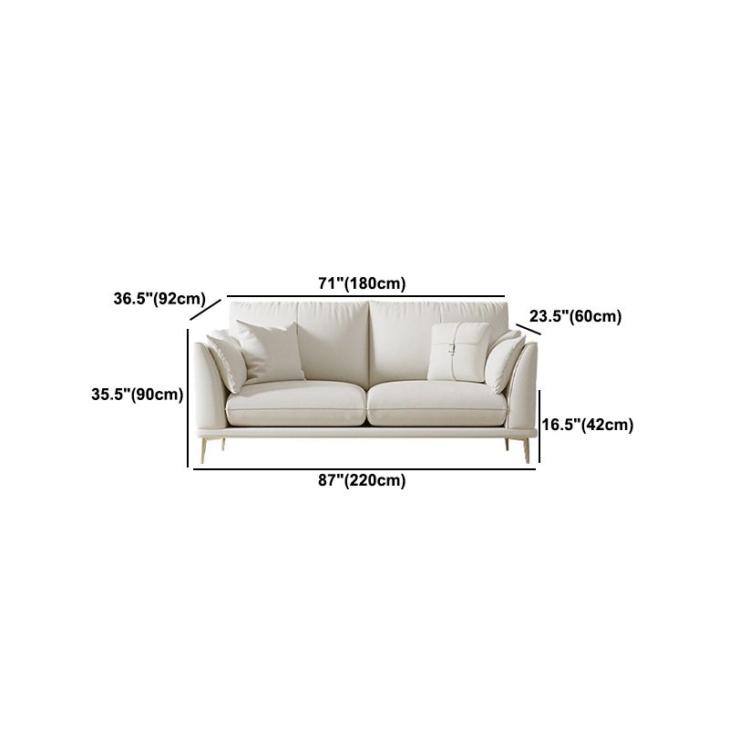 Faux Leather Sofa 36.22" D x 35.43" H Flared  Arm Sofa for Living Room