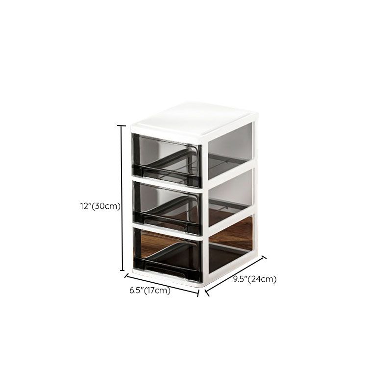 Lateral Filing Cabinet Transparent Plastic Drawers File Cabinet for Home or Office