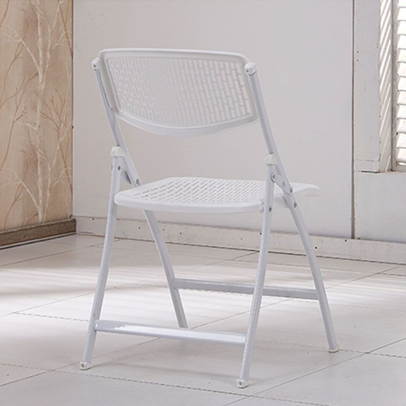 Contemporary Metal Legs Plastic Chair Armless Mid-Back Task Chair