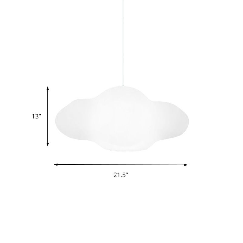 White Cloud Hanging Light Modern PE 1 Light White Pendant Light in Warm/White for Bedroom