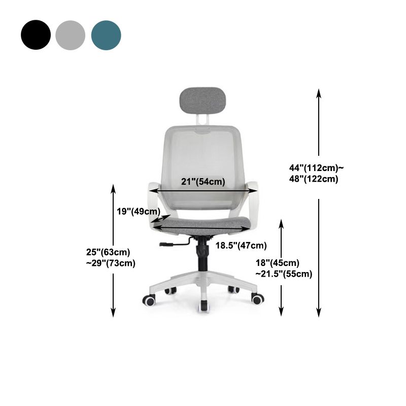 Modern Computer Chair Fixed Armrest Chair Nylon Desk Chair with Wheels