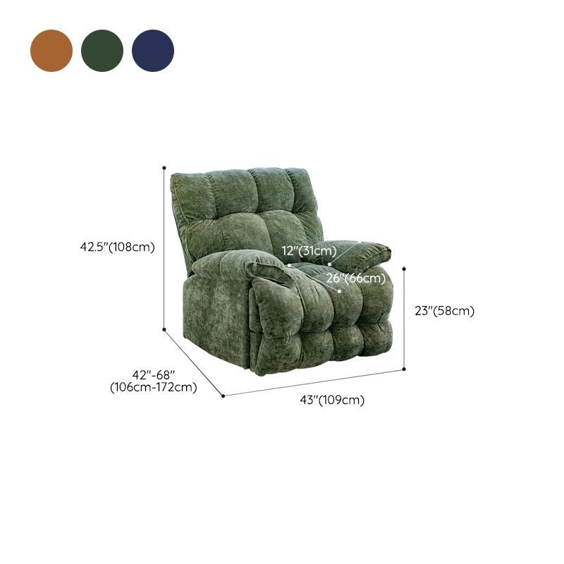 Contemporary Velvet Standard Recliner with Tufted Back and Rocking Base