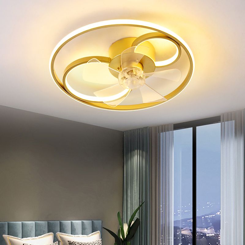 Modern Style LED Ceiling Fan Light Creative Linear Flush Mount Light for Living Room