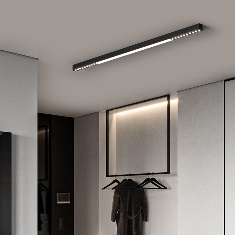 Metal Ceiling Light Fixture Minimalism Linear LED Flush Mount for Corridor