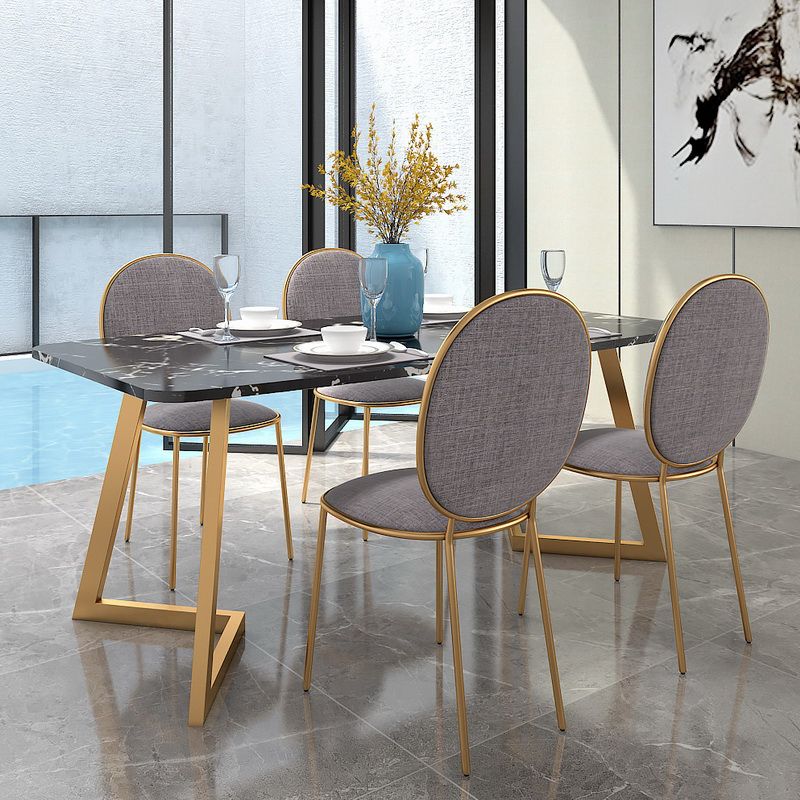 Glam Style Dining Chair Upholstered King Louis Back Dining Chair for Home