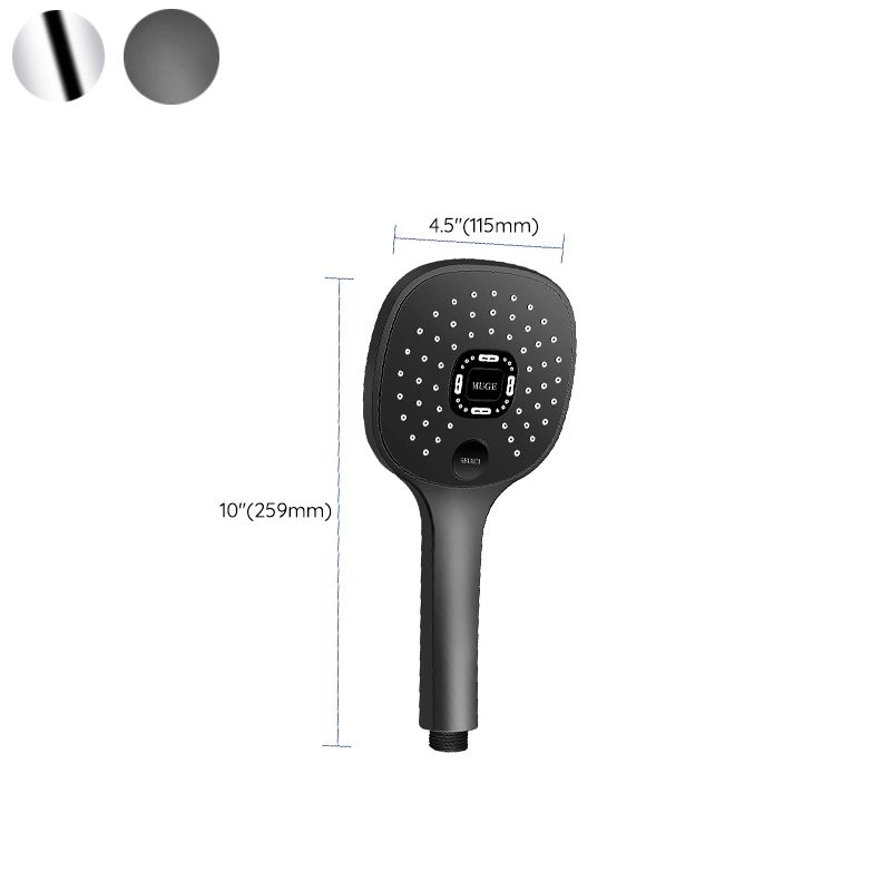 Contemporary Handheld Supercharged Shower Head Square Metal Spray Head