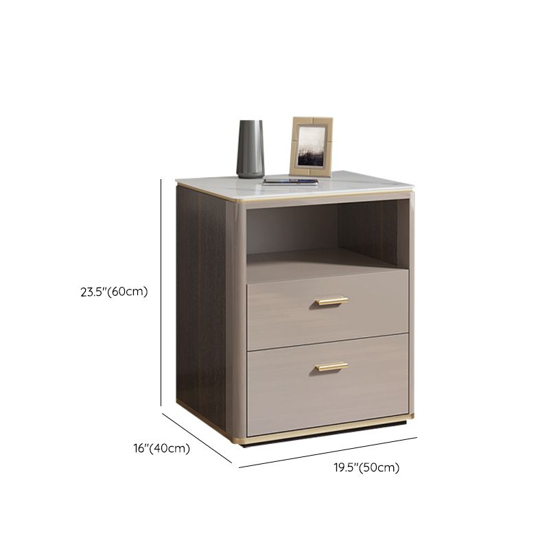 Stone Bed Nightstand Classic Glam Accent Table Nightstand for Bedroom