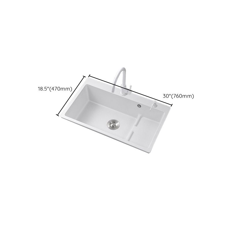 Kitchen Ceramic Sink Rectangular Anti-spill Pull-out Faucet Ceramic Sink