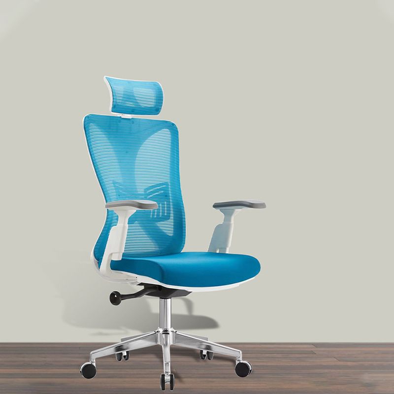 Modern Desk Chair Mesh Computer Chair High-Back Chair in Blue